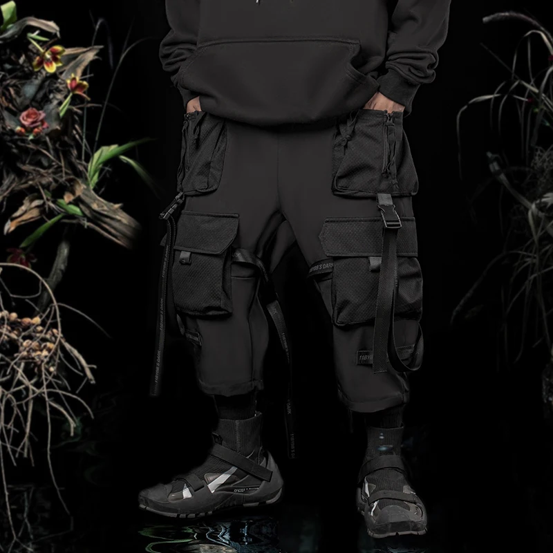 11 BYBB'S DARK Ribbons Multi Pockets Cargo Pants Men Hip Hop Streetwear Tactical Function Trouser Techwear  Harajuku Joggers Men 3