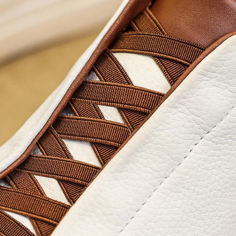 Fashionable Versatile Casual Board Head Leather Suede Light High-end Feel Business White Leather Walking Shoes Loafers Sneakers 6