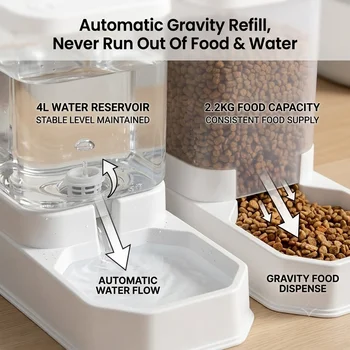 2-in-1 Gravity Pet Feeder & Water Dispenser - Image 3