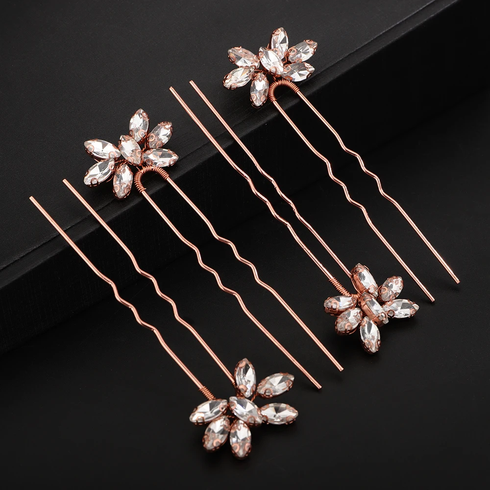 Hair accessories bridal hair accessories Rhinestone Hair Pin for women wedding 4PCS Headpiece
