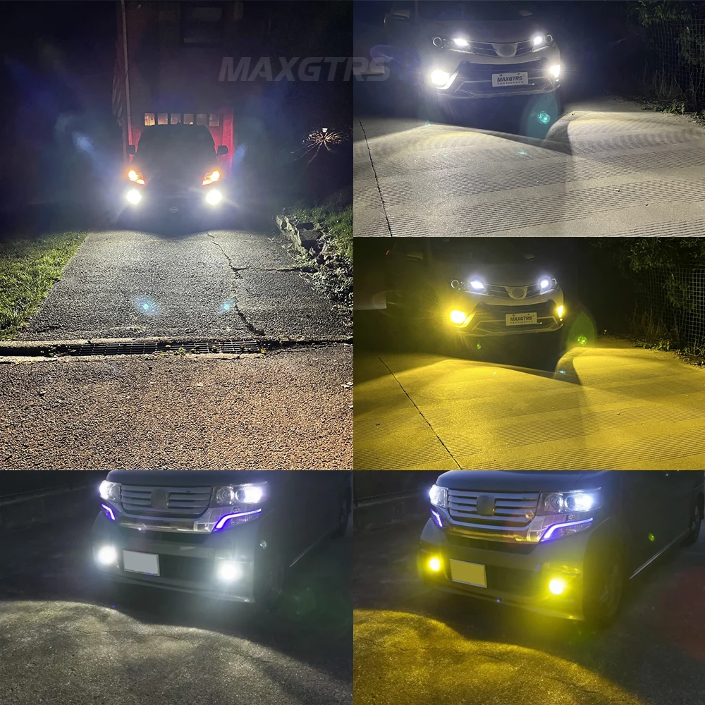 맥스그스트 L1B LED DRL 주행등 캔버스 120W 24000LM 3000K 6500K 자동차 안개등 7545 CSP 전구 토요타 혼다 12V 에러 없음