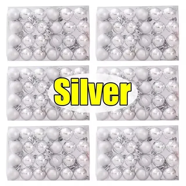 Juego de 144/24 bolas de colores para Navidad, bolas galvanizadas, adornos colgantes para árbol de Navidad, regalo de fiesta de Año Nuevo, venta al por mayor