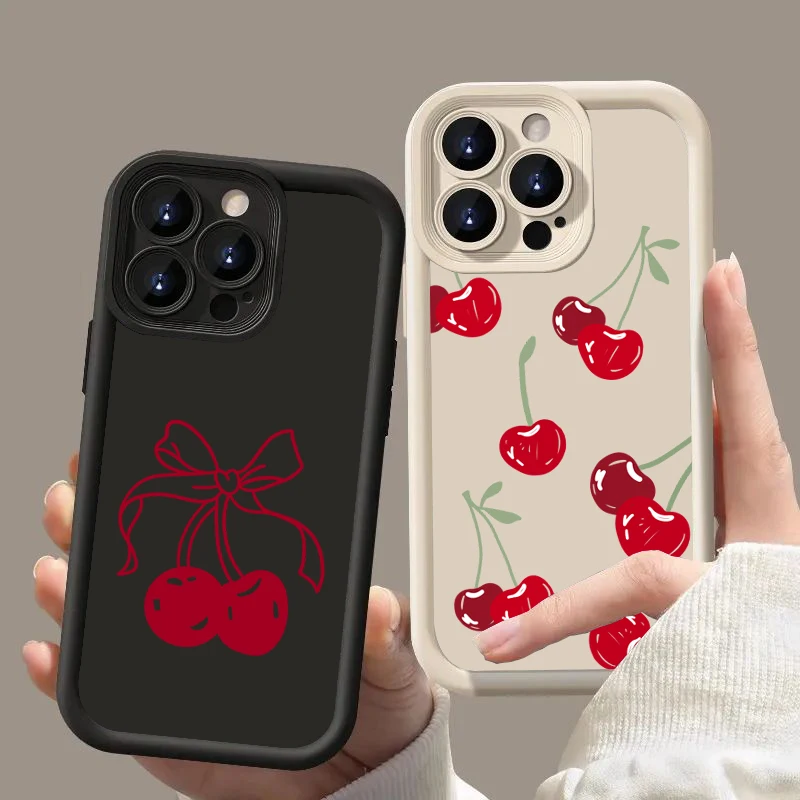Charming Red Cherry Silicone Phone Case - Soft Protective Cover