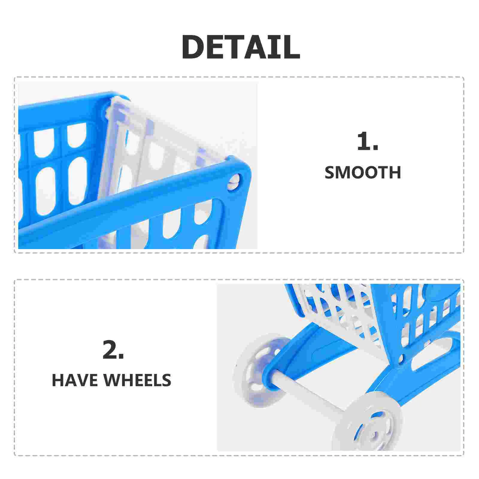 Children's Shopping Cart Miniature Basket for Kid Toys Plastic Office Kids 5