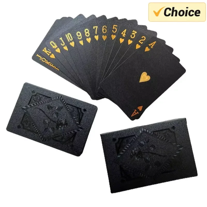 Card Games Playing Cards Board Games Gold Plastic Poker Game Deck Foil Pokers Pack Magic Waterproof Card Gift Collection Gambling