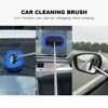 3 in 1 Car Window Cleaner Kit Extendable Long Handle Windshield Cleaning Tool Rotating Head Car Wash Tool Rearview Mirror Wiper 2