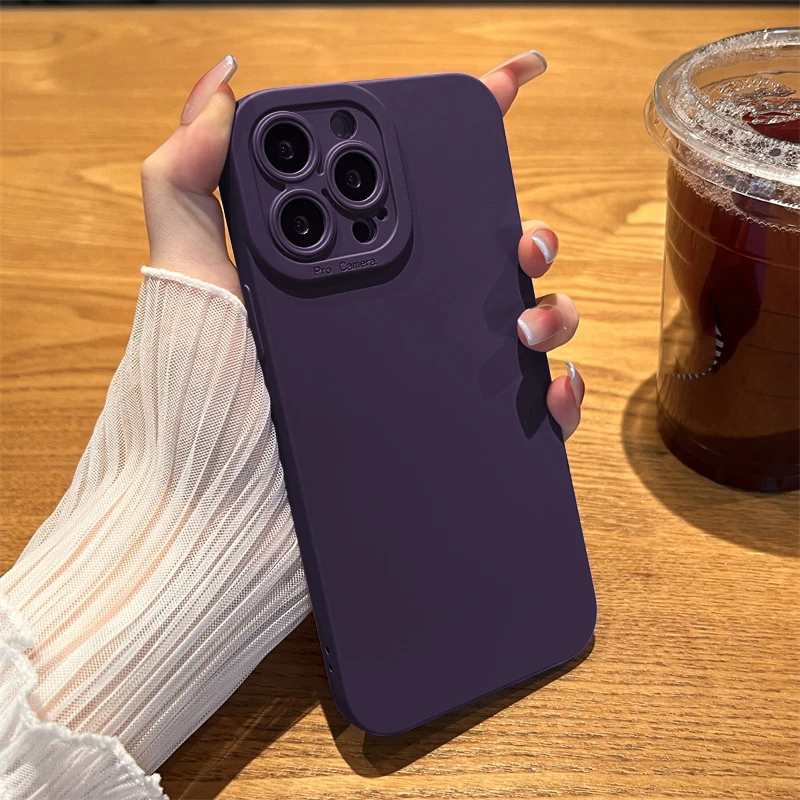 Coque de téléphone en silicone liquide de luxe pour iPhone 11 12 13 14 15 16 Pro Max X XS Max XR 7 8 Plus coque antichoc souple_voghion.com