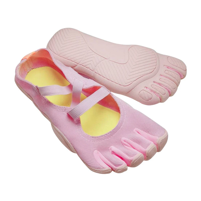 

Women Pink 5 Toe Fingger Shoes Slip On Yoga Shoes Fitness breathable Anti Slip Wear-resistant Professional Dance Shoes