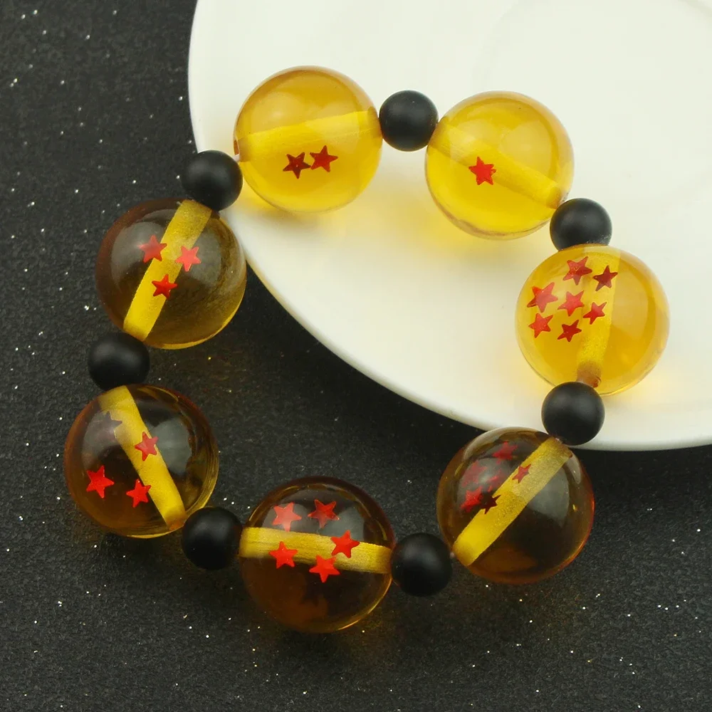 Anime Resin Seven Stars Balls Bracelet Cosplay Vegeta Star Bead Bracelet Classic Cartoon Figure Handmade Fashion Jewelry 3