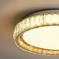 Plafonnier moderne de luxe en cristal, anneau lumineux doré, décoration intérieure pour chambre et salon, luminaire LED réglable 5