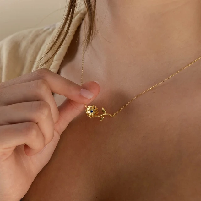 Florelia Birth Flower Necklace Silver 3