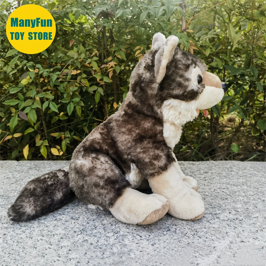 Grey Wolf Plush Toy Lobos High Fidelity Coyote Plushie Wolf Peluche Lifelike Stuffed Animals Simulation Doll Kawai Toy Gifts Kid 5