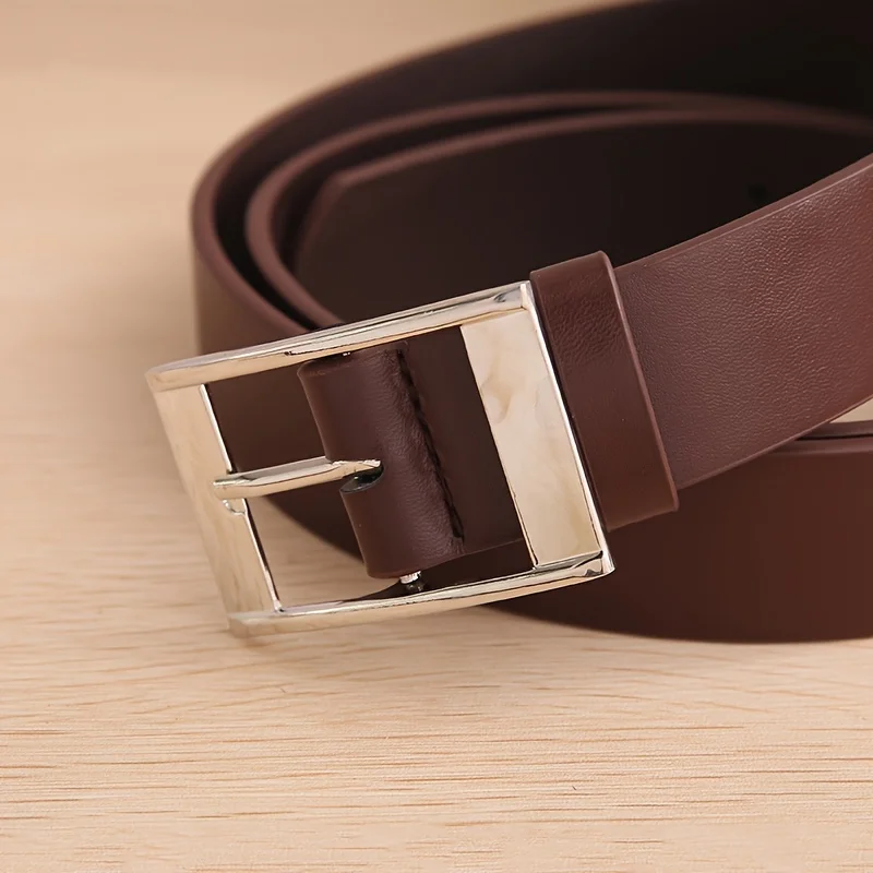 New Luxury Belt for Men PU Leather Belt Metal Pin Buckle High Quality Famous Brand Designer Waist Strap Belt for Jeans Plus Size
