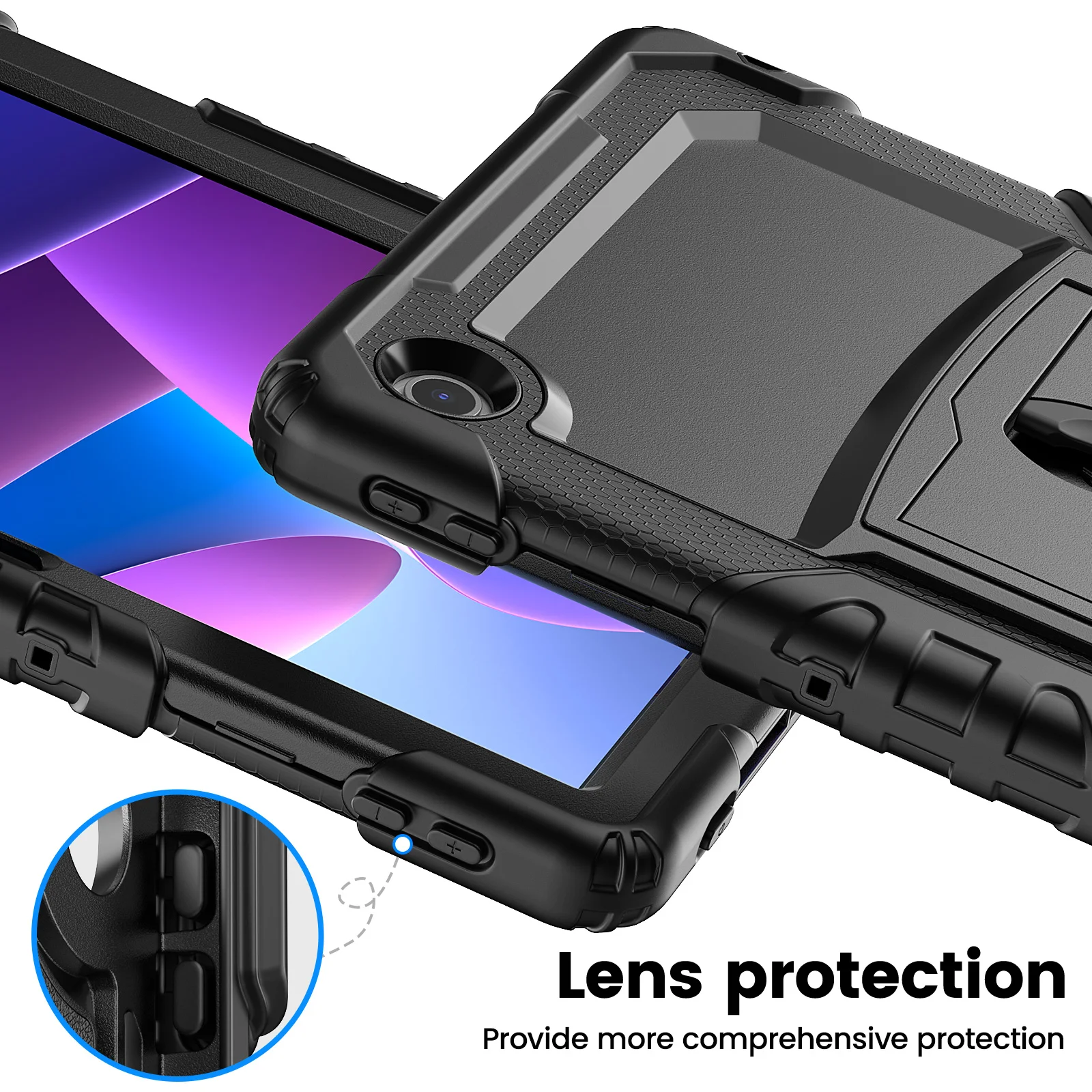 Rugged Kickstand Case with 3-Layer Shockproof Protection