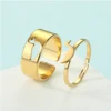 Cute Duck Rings Stainless Steel Waterproof Can Adjustable Punk Jewelry Set Couple Ring for Men and Women Birthday Souvenir Gifts 2