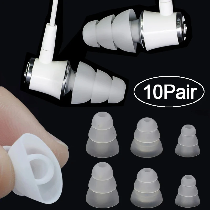 13510PairThreeLayerSiliconeEarphoneReplacementEarbudsInear