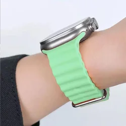 Enhanced Ocean Silicone Strap for Apple Watch - Premium Band Replacement (Pistachio)