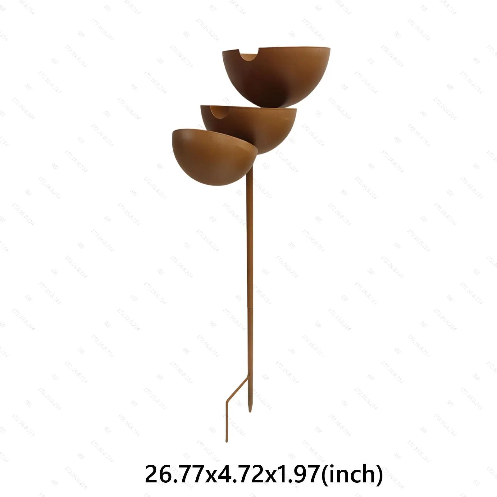 3-tiered Metal Rain Catcher Bird Bath Stake 5