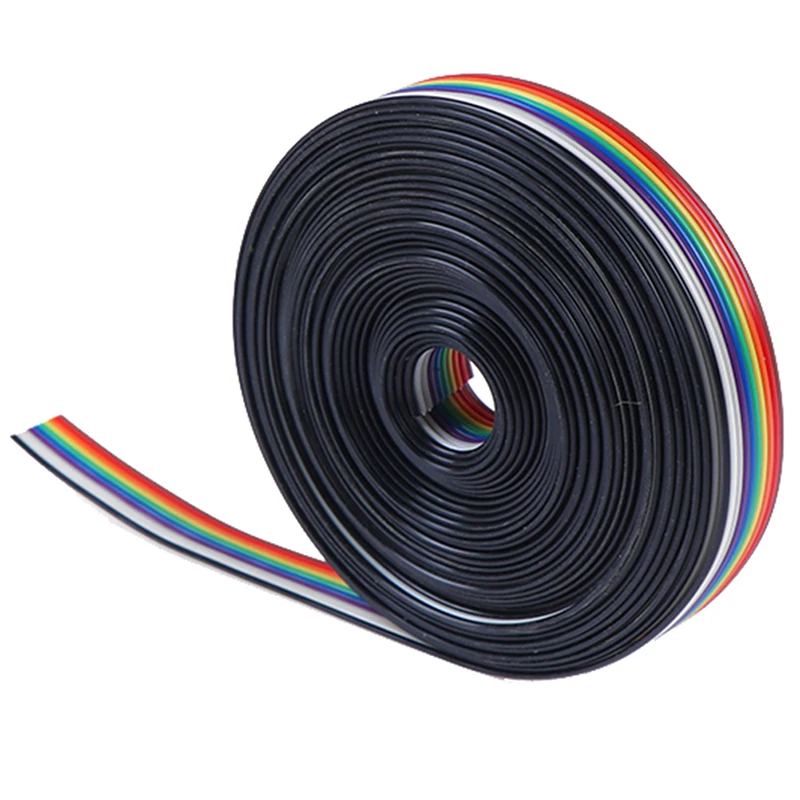 Ribbon Cable 5meters/lot Ribbon Cable 10WAY Flat Color Rainbow 10P 28AWG