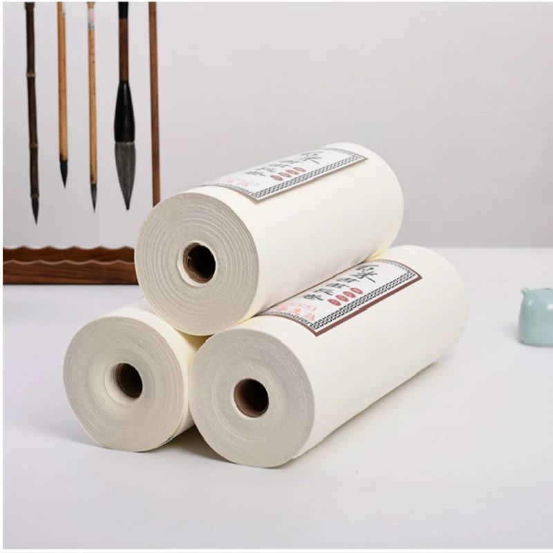 Half Ripe Xuan Paper Rolling Chinese Painting Raw Rice Paper Chinese Brush Calligraphy Rice Papier Freehand Painting Paper