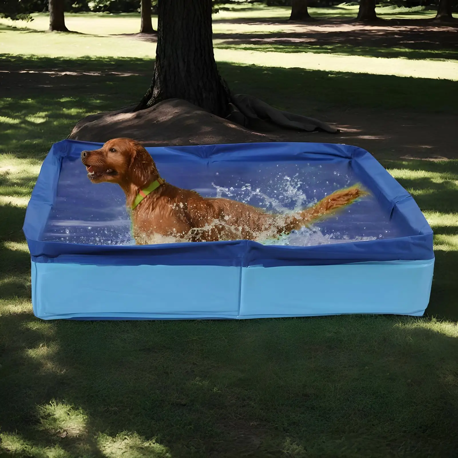 50x50cm PVC Folding Pet Swimming Pool Dog Cat Kiddie Wading Pool Pet Puppy Bathing Tub Summer Outdoor Backyard Water Fun Toys