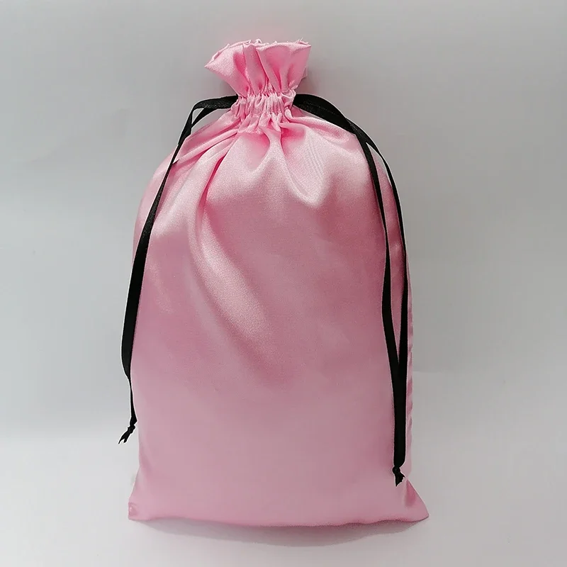 Benutzerdefinierte Satin-Erweiterungen, Haartaschen, Band, Kordelzug, Luxusgüter, Seidenverpackung, Beutel, Make-up-Etui, Schuhe, Stoff, Perücken, Aufbewahrungstasche