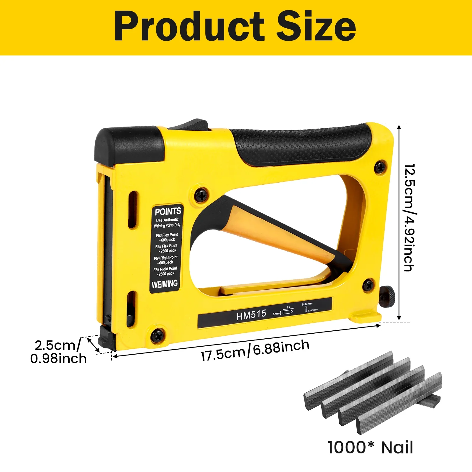 Nail Gun for Woodworking Furniture Heavy Duty Construction Stapler Picture Frame Staple Gun With Staples Metal Hand Tool 3