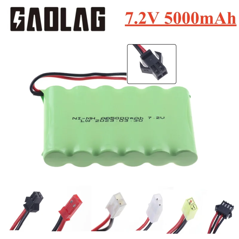 NI-MH 7.2v 5000mah AA rechargeable battery For Remote control electric toy boat car truck 7.2 V mah nimh battery SM/TAMIYA PLUG 1