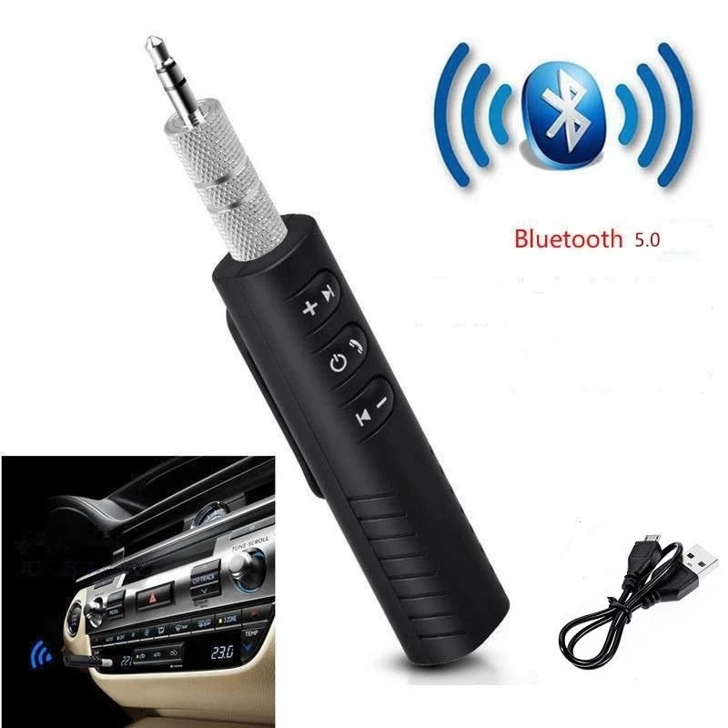 

Wireless Bluetooth 5.0 Receiver Transmitter Adapter 3.5mm Jack For Car Music Audio Aux A2dp Headphone Reciever Handsfree