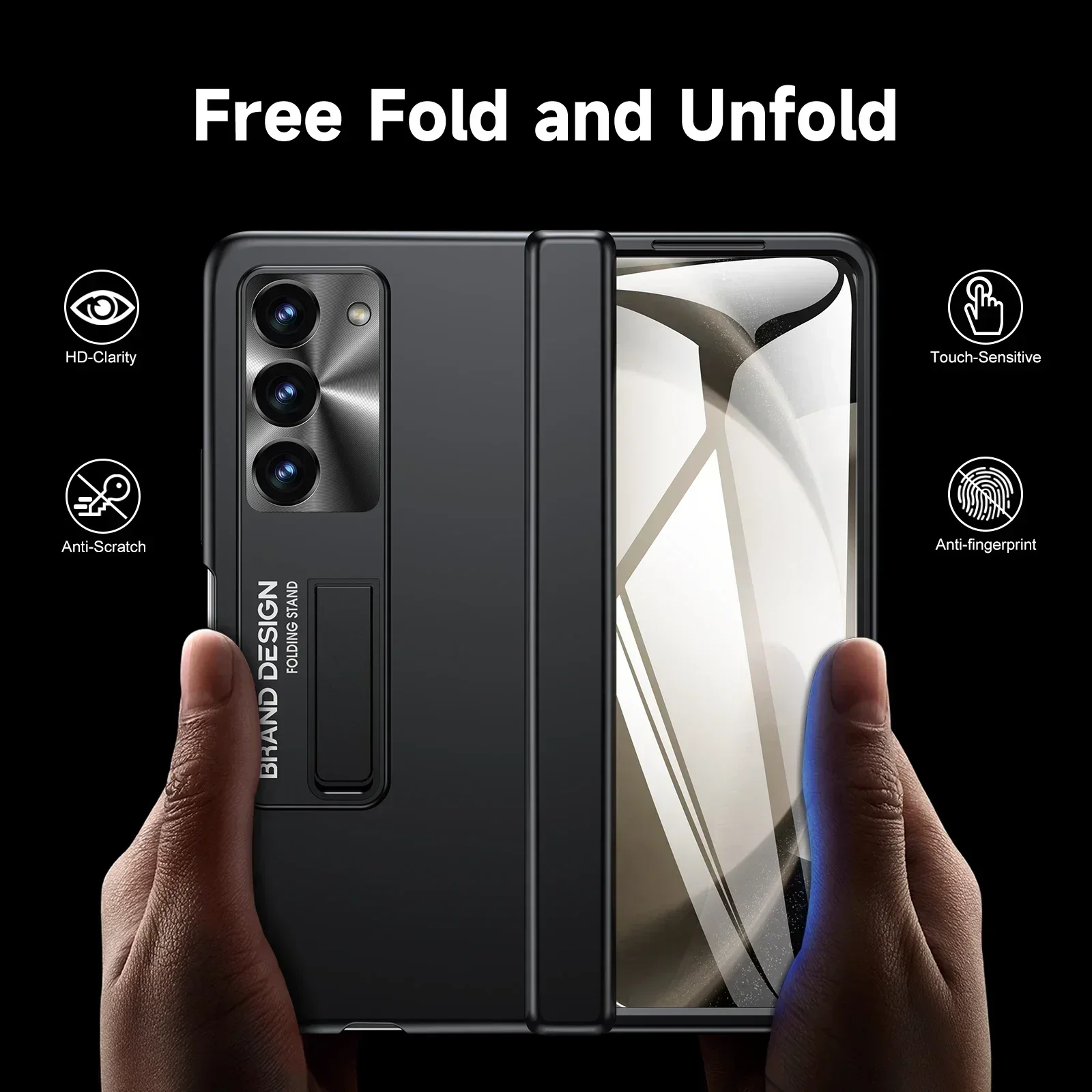 For Samsung Galaxy Z Fold 5 Case Full Hinge Protection Cover Built-in Screen Protector Kickstand Slim Shockproof Phone Case