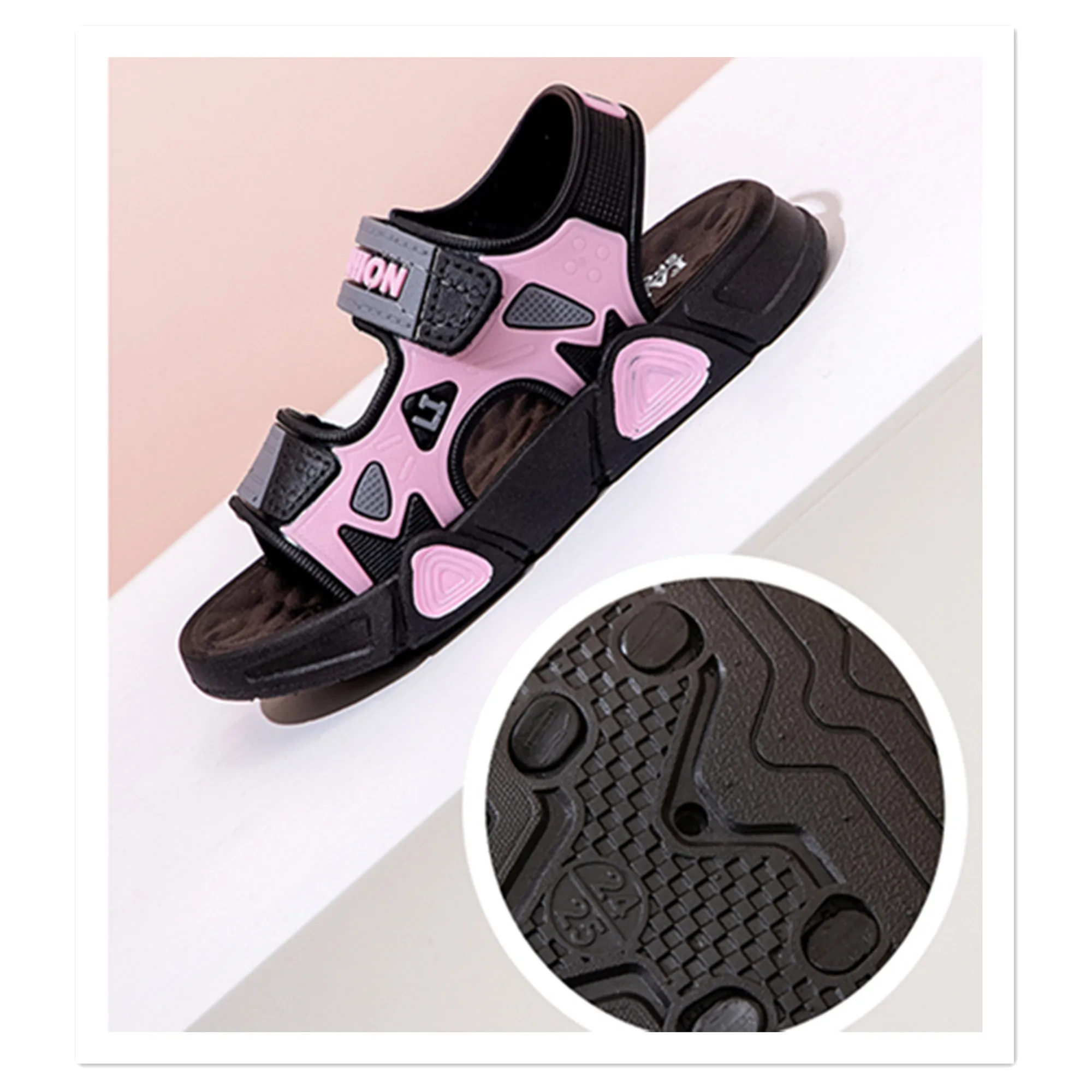 Home Children's Sandals Summer New Leisure Primary School Students Soft Sole Beach Boys Small Children Middle and Big Children's,kids shoes,children sandals,kids sandals