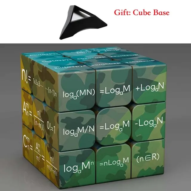 3x3x3 Magic Puzzle Cube Math Chemistry Element Physical Kids Puzzle Cube with Base Magic Cube Children's Gifts Educational Toys 4