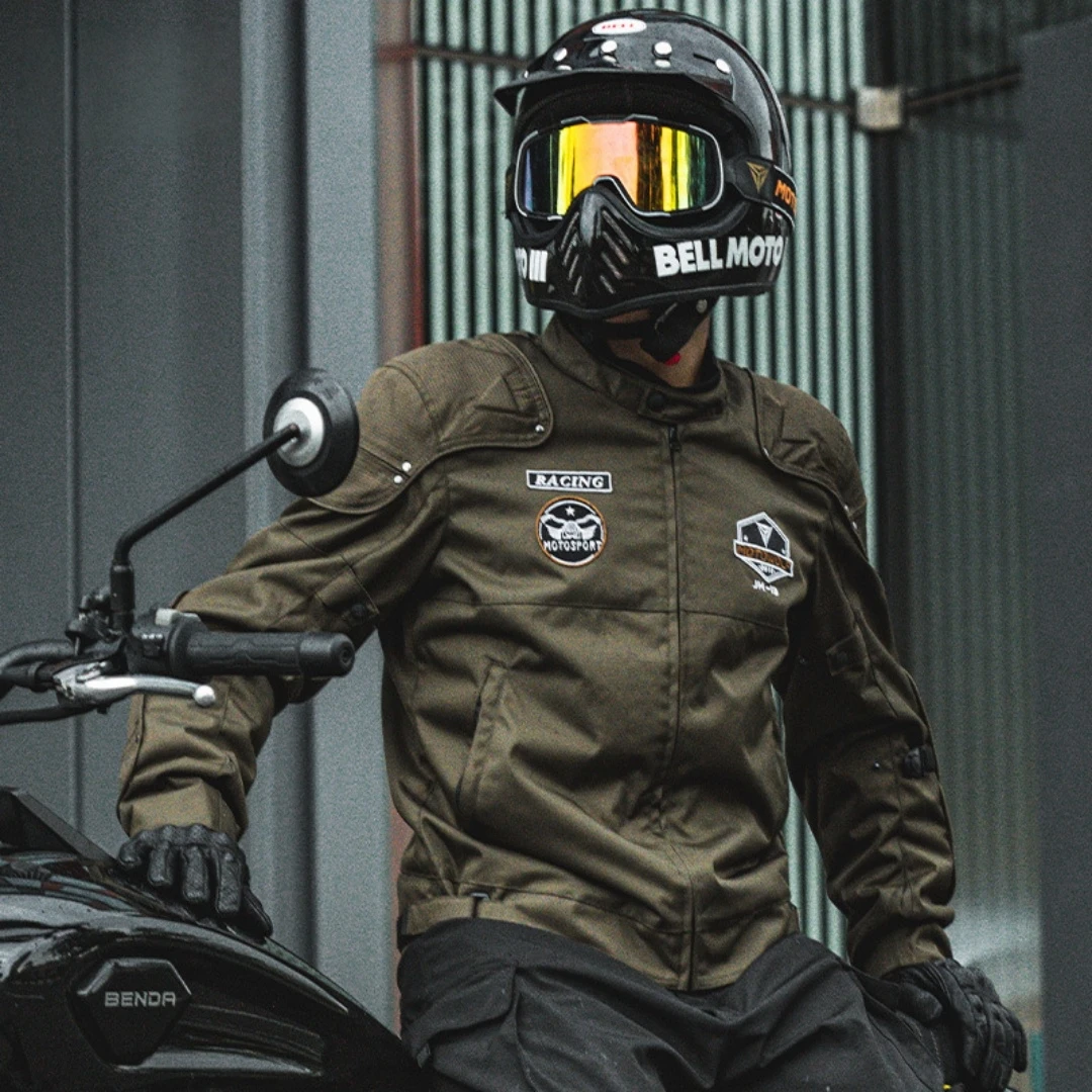 오토바이 재킷 남성용 아머드 통기성 라이딩 기어 따뜻한 방풍 모토 레이싱 코트 탈부착 가능한 내부 라이너가 있는 내마모성