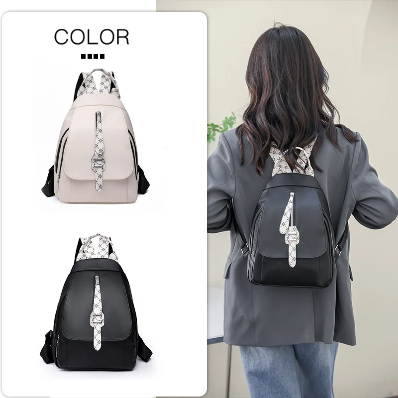 3 In 1 Women's Fashion Backpack 2024 High-quality PU Leather Backpack Luxury Women Leisure Backpack Retro White Travel Backpacks