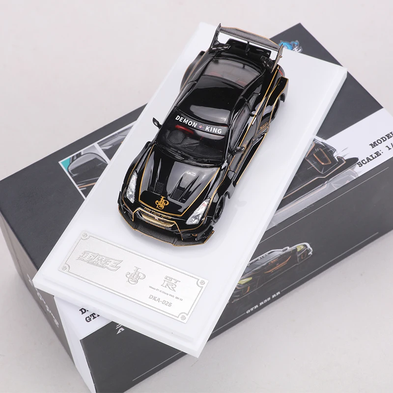 Spot Demon King Auto 1:64 GTR35 RR Black/Gold JPS Painting Alloy