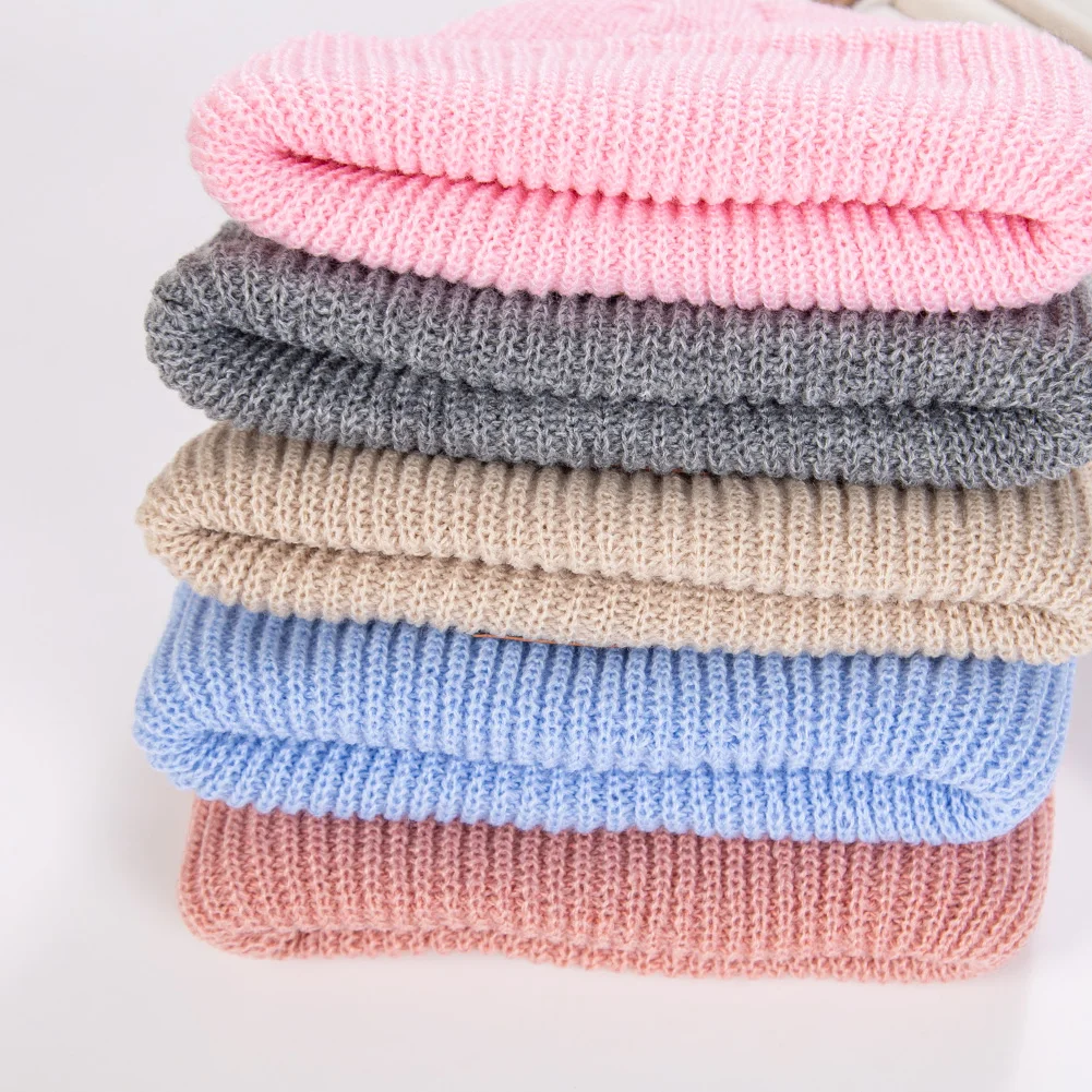 Autumn Winter Infant Turban Hats Boys Girls Korean Ins Solid Knitted Baby India Beanies Caps Kids Elastic Headwraps Headwear