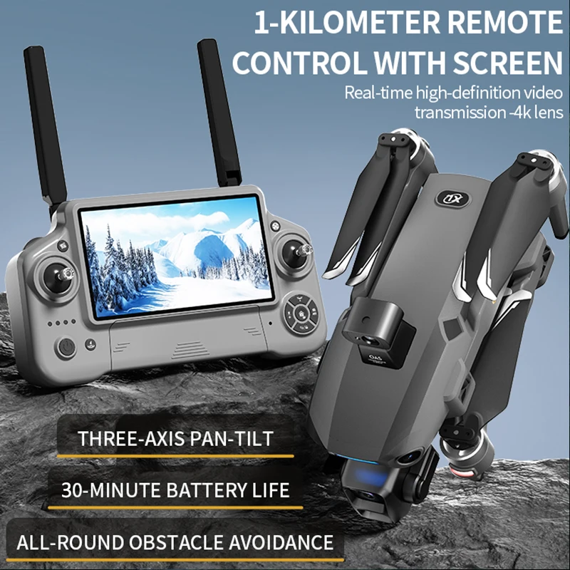 S880 PRO Drone 4K Fotocamera 3-Axis Gimbal GPS Retur Brushless Evitamento Ostacoli Touch Screen RC Quadcopter Giocattoli Regali Pesca Dron - immagine 4