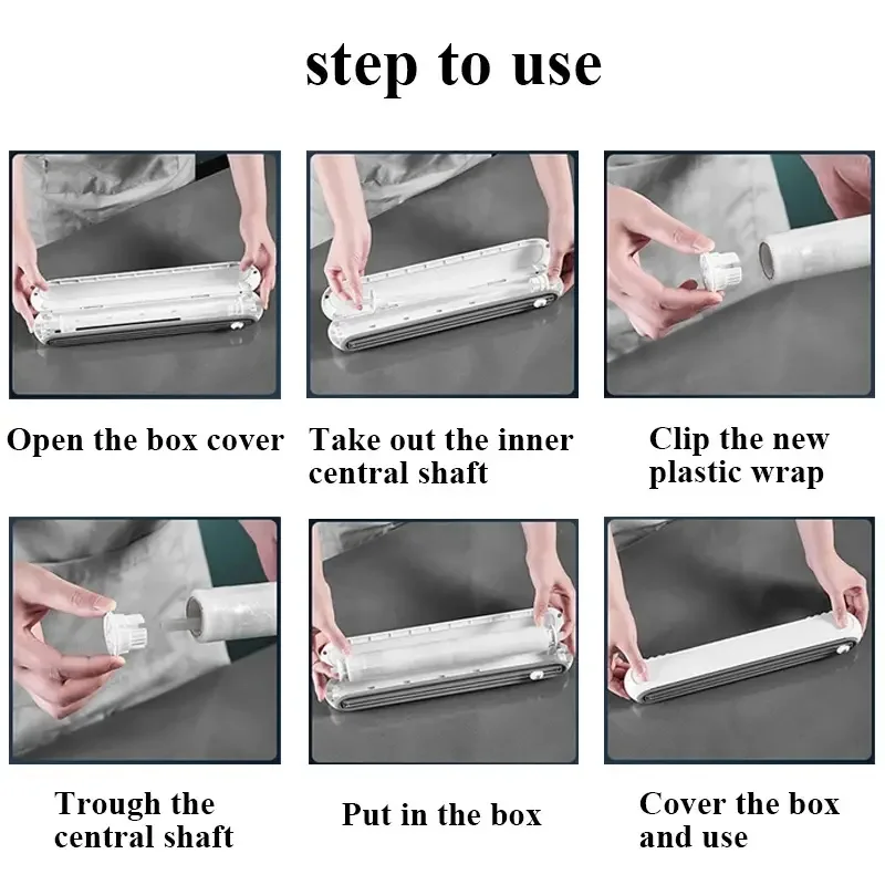 Plastic Wrap Cutter Cling Film Cutter 1pc Plastic Film Cutter Food Packaging Baking Paper Tin Foil Cutter Kitchen Cling Film Box Home Cutting Box Sliding Knife Type