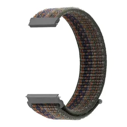 Nylon Loop Smartwatch Strap - 20/22mm Adjustable Band Bracelet - 1PCS 20mm (A - Colorful Brown)