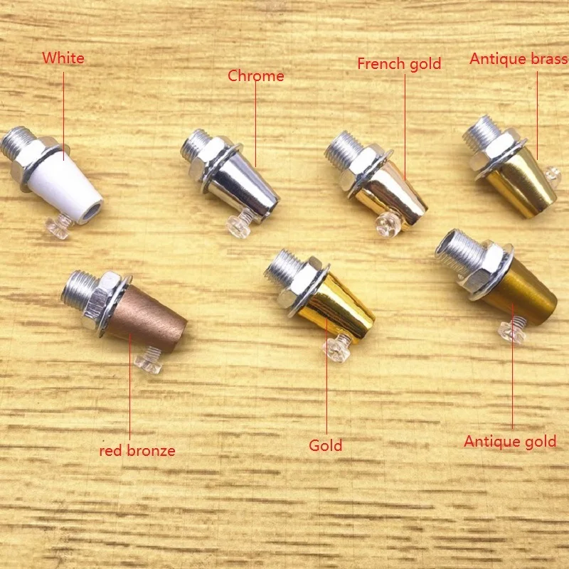 10pcs D14xH17mm M10 Threaded Wire Lock Metal Cable Grips with M4 Clear Screw Cable Glands Connectors for Strain Relief