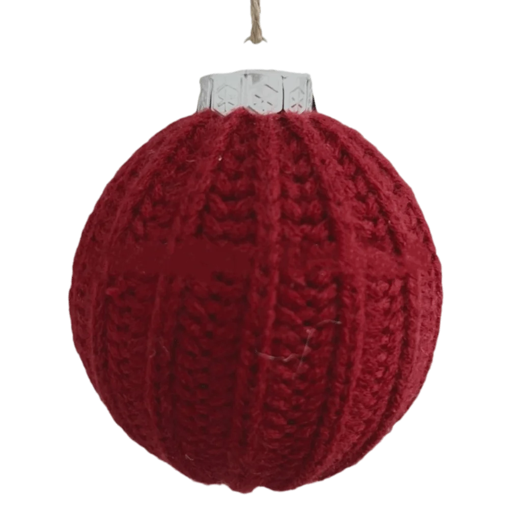Handmade Wool Knitted Christmas Ball Decorations