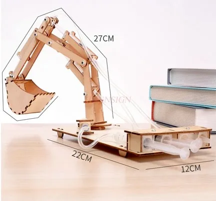 

Student science experiment play teaching aids children's technology small production gizmo hand hydraulic excavator diy model