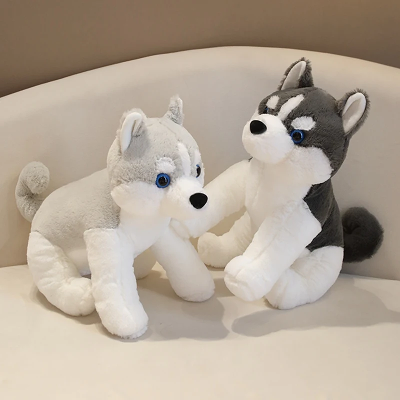 New Simulation Husky Dog Plush Toy Cartoon Stuffed Animals Doll Cute Fluffy Soft Kids Babys Toys for Girls Boys Children Gifts winter hat suit scarf and gloves set plush warmer children knitted hat babys boys beanies cap neck scarf glove for kid accessori