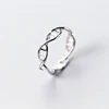 Sole Memory Creative Weaving Hollow DNA Chain Silver Color Resizable Opening Ring For Women Luxury Jewelry SRI516 4