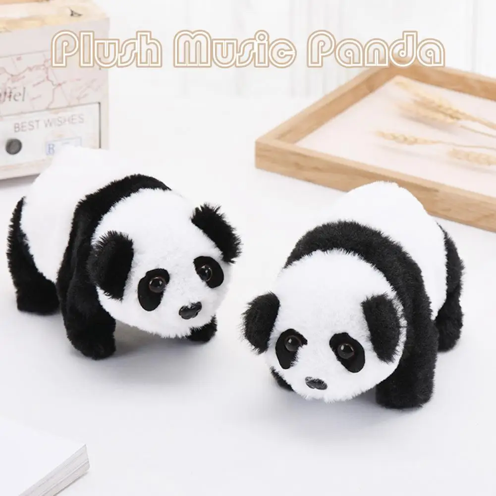 Crawling Panda Plush Toy Kids Electric Pet Toy with Sounds Movements Animated Shaking Head Interactive Kids Birthday Gift