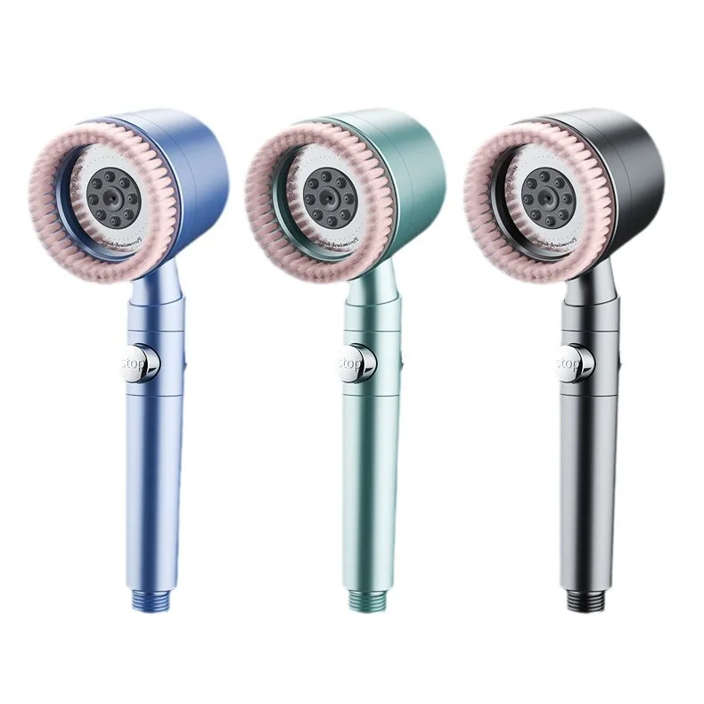New High-pressure Shower Head 5-mode Adjustable Spray with Massage Brush Filter Rain Shower Faucet Bathroom Accessories 6