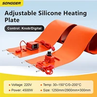 Couverture Chauffante Cintrée pour Plaque Courbe Tapis Chauffant en Silicone pour Chauffage et Pliage de Tôles 2900x300mm AC220V Chauffage Industriel 1