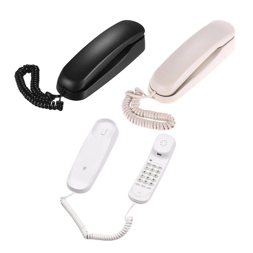 Mini Desktop Corded Landline Phone Fixed Telephone Wall Mountable Supports Mute/ Pause/ Hold/ Reset/ Flash/ Redial Functions wired phone
