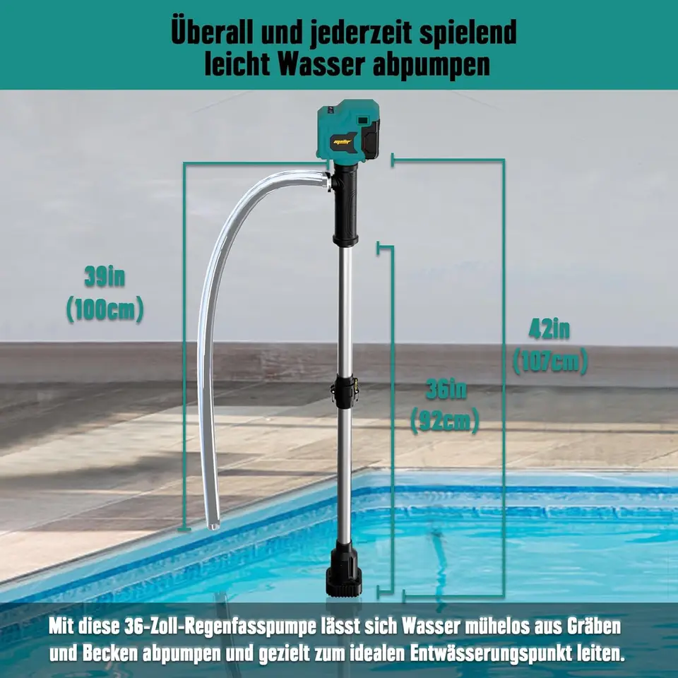 Accu-waterpomp, compatibel met Makita 18 V, 100 W, draadloze transportpomp van ABS-metaal, voor tuin, huiswater, voertuigonderhoud, vloeistofoverdracht onderweg Accu-waterpomp, compatibel met Makita 18 V, 100 W, draadloze transportpomp van ABS-metaal, voor tuin, huiswater, voertuigonderhoud, vloeistofoverdracht onderweg