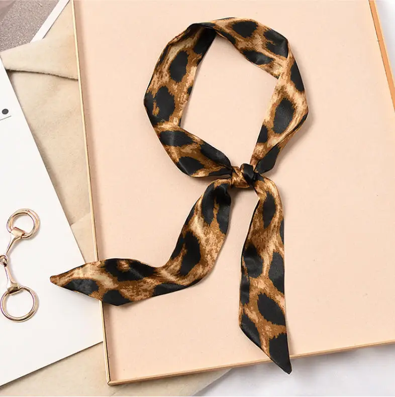 Dünne lange Haarstreifen Frauen Seide Tasche Griff Band Schal Halstücher Griff Band Haarband Kopftuch Schals Taschen für Frauen – Detail 13